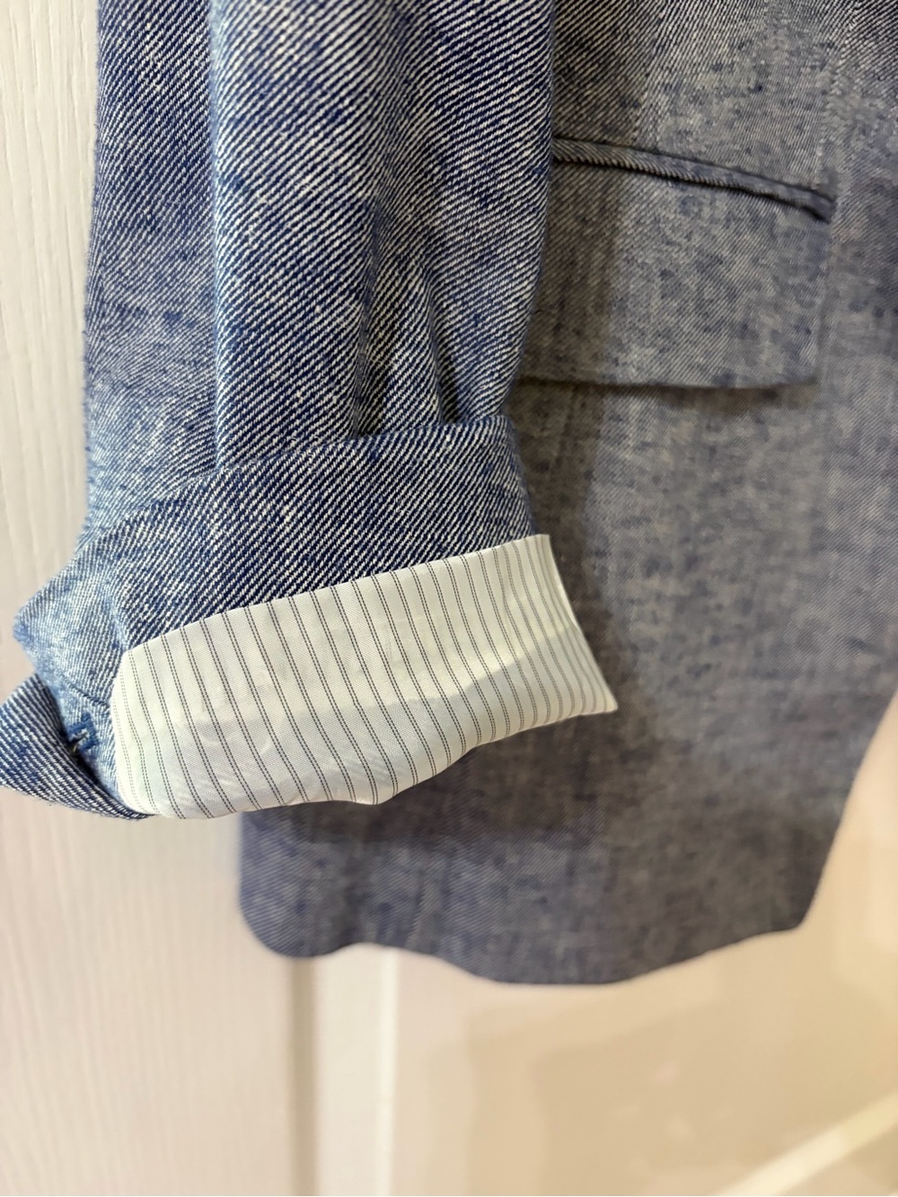 Women's Lightweight Blue Blazer Jacket Sz 16 - Picture 7 of 12